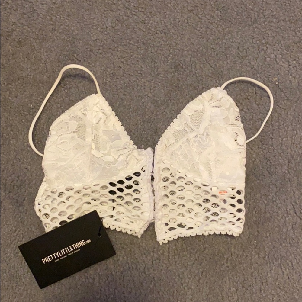 White lace corset bralette